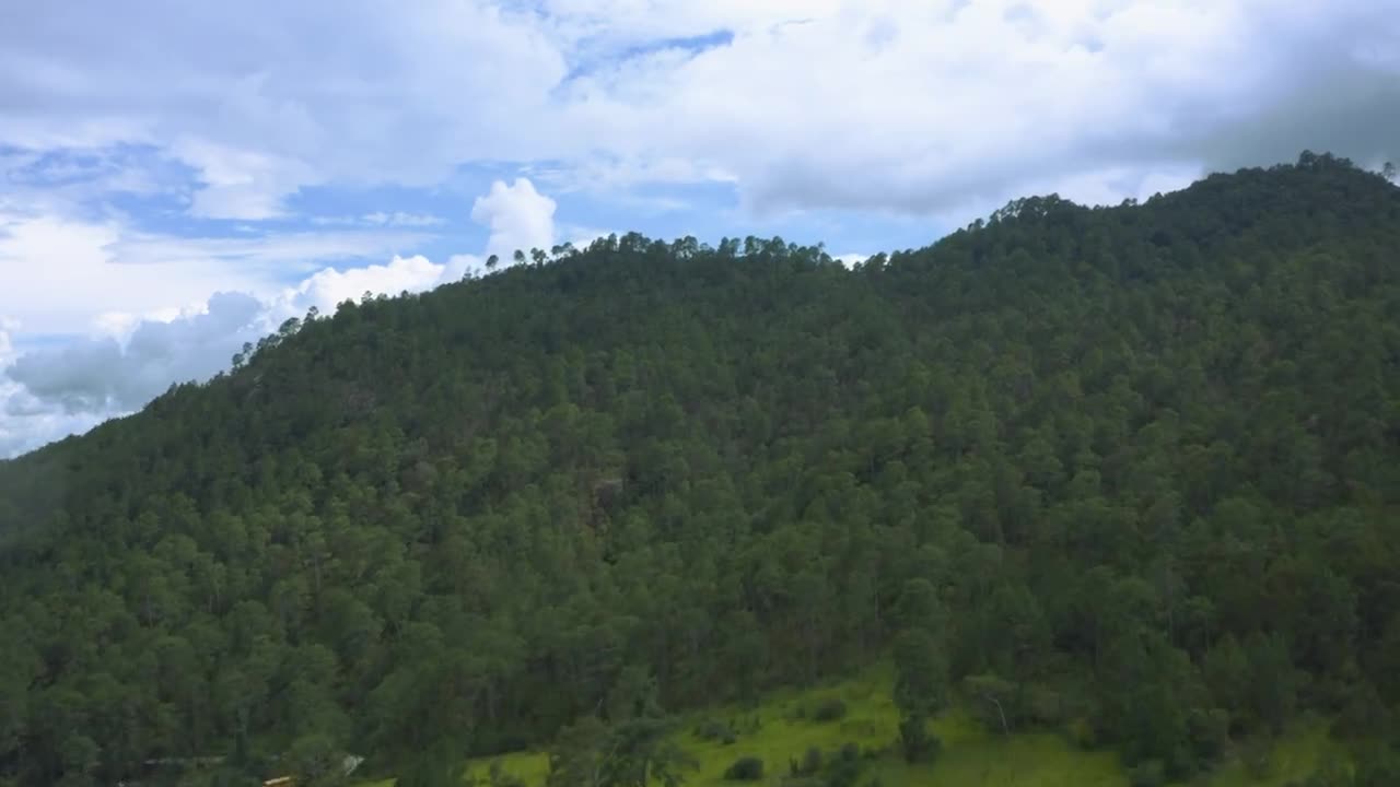 航拍绿色山野